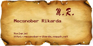Mecsnober Rikarda névjegykártya
